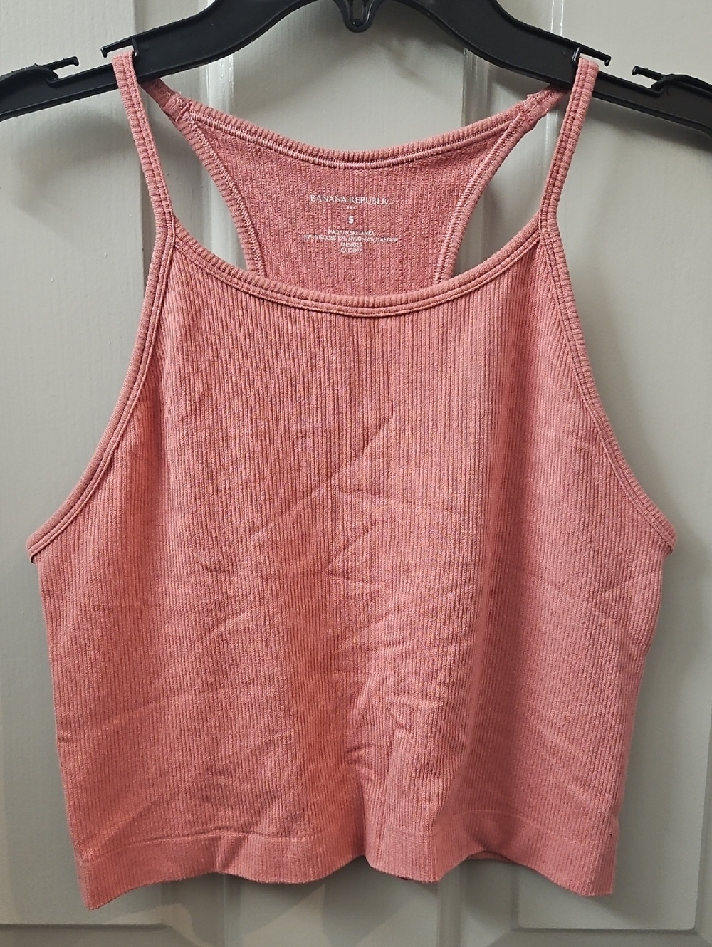 Banana Republic Dusty Rose Ribbed Racerback Crop Tank